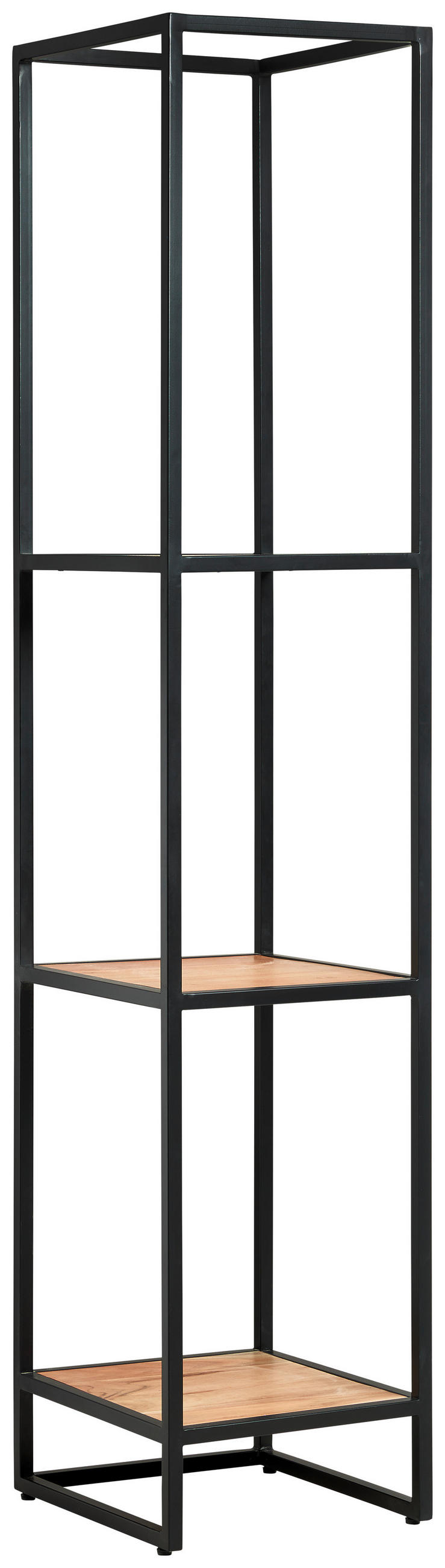 MID.YOU REGÁL, čierna, medová, železo, akácia, 37/184/42 cm