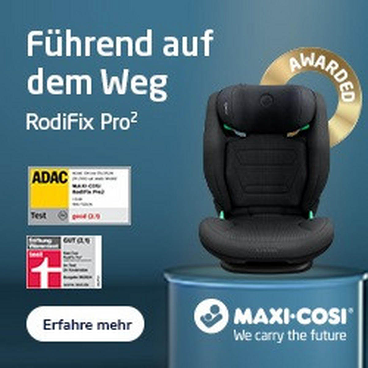 BILBARNSTOL Rodifix Pro2 i-Size  - mörkgrå, Basics, metall/textil (44/79/69cm) - Maxi Cosi Pro