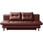 SCHLAFSOFA Bordeaux Echtleder  - Bordeaux/Schwarz, Design, Leder/Metall (209/94/94cm) - Novel