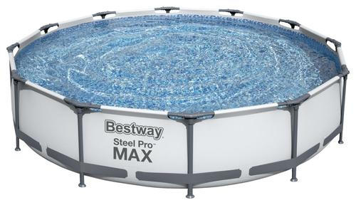 POOLSET STEEL PRO MAX 56416GS 366/76 cm Blau, Grau, Weiß  - Blau/Weiß, Basics, Kunststoff/Metall (366/76cm) - Bestway