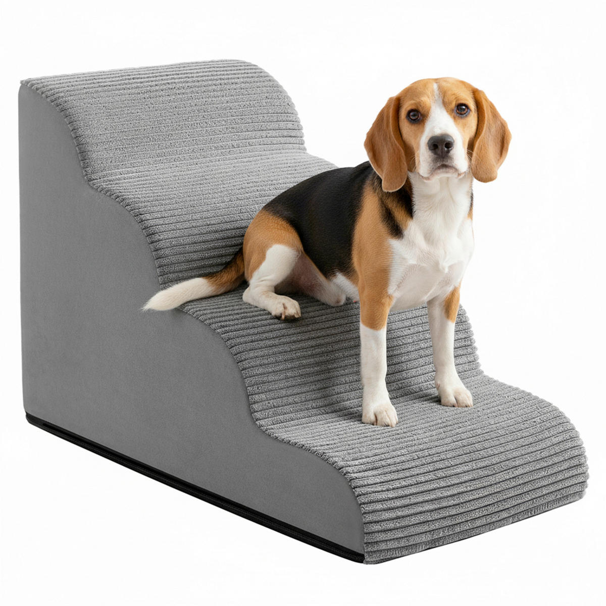 TIERTREPPE - Grau, Trend, Kunststoff/Textil (72/50/40cm) - Boxxx