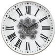WANDUHR Silberfarben, Weiß  - Silberfarben/Weiß, Basics, Glas/Holzwerkstoff (45cm) - Ambia Home