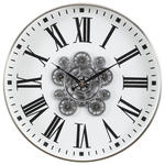 WANDUHR Silberfarben, Weiß  - Silberfarben/Weiß, Basics, Glas/Holzwerkstoff (45cm) - Ambia Home