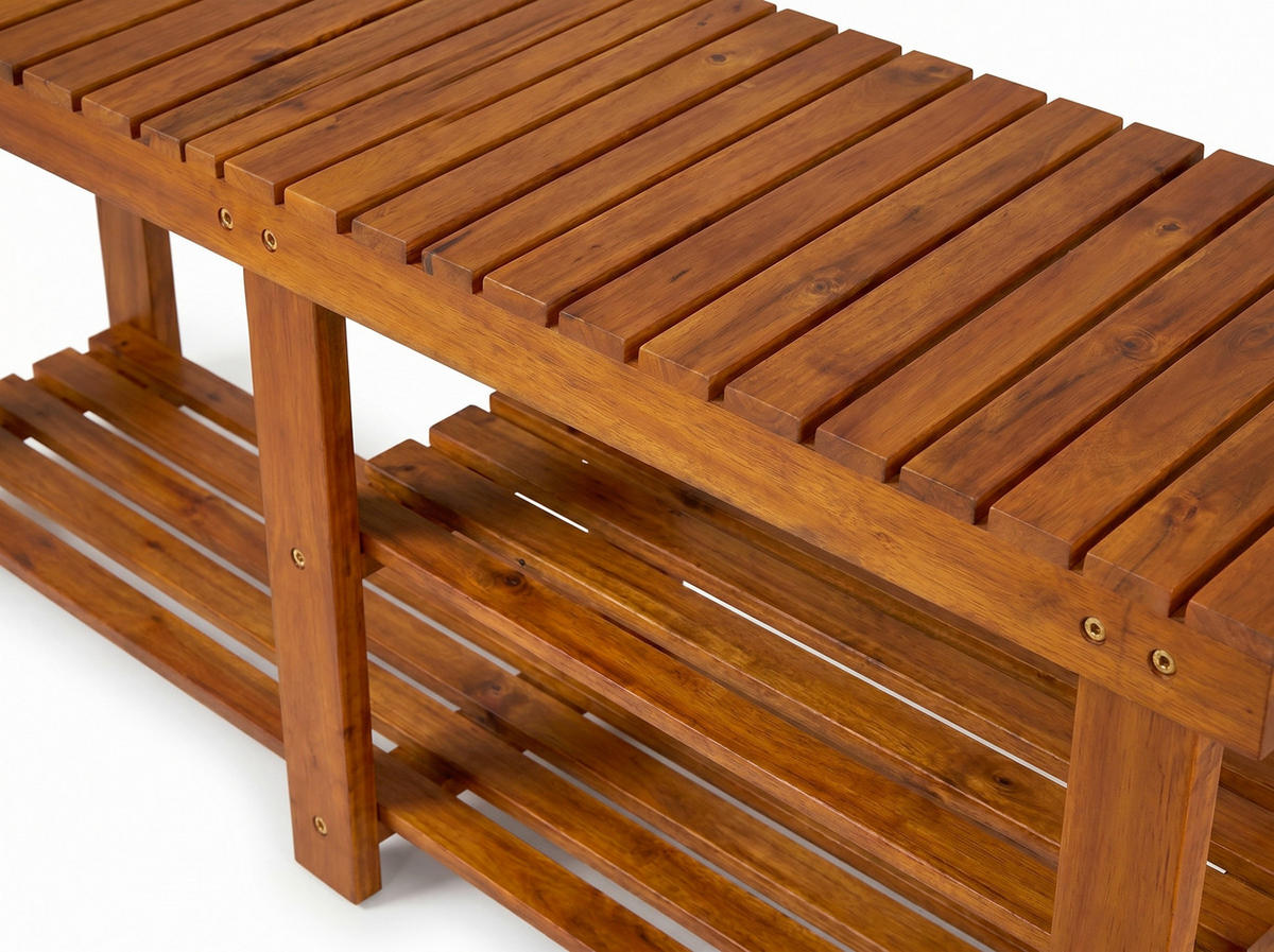 REGÁL NA BOTY, barvy akácie, akácie,  - barvy akácie, Basics, dřevo (90/33/46cm) - Prestige Home