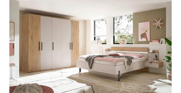 SCHLAFZIMMER Eichefarben, Kaschmir  - Kaschmir/Eichefarben, Design, Holzwerkstoff (180/200cm) - Xora