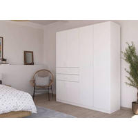 GARDEROB MED GÅNGJÄRN 180/210/54 cm 6-dörrar - vit, Modern, trämaterial/plast (180/210/54cm) - Rauch Möbel