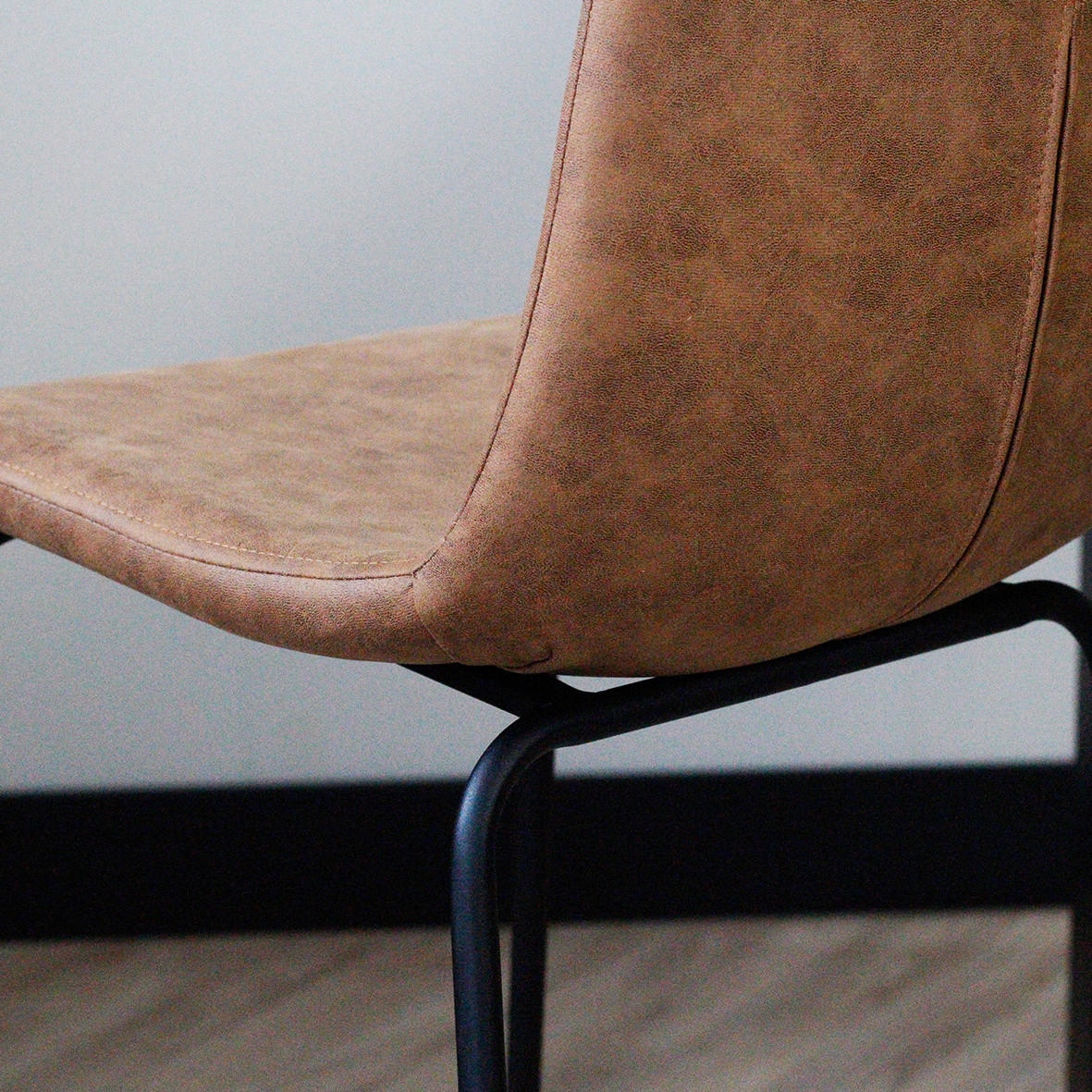 Thumbnail - Mid.you Barhocker-Set, Cognac, Metall, Kunststoff, Lederoptik, U-Form, 48x102x54 cm, Esszimmer, Barmöbel, Barhocker