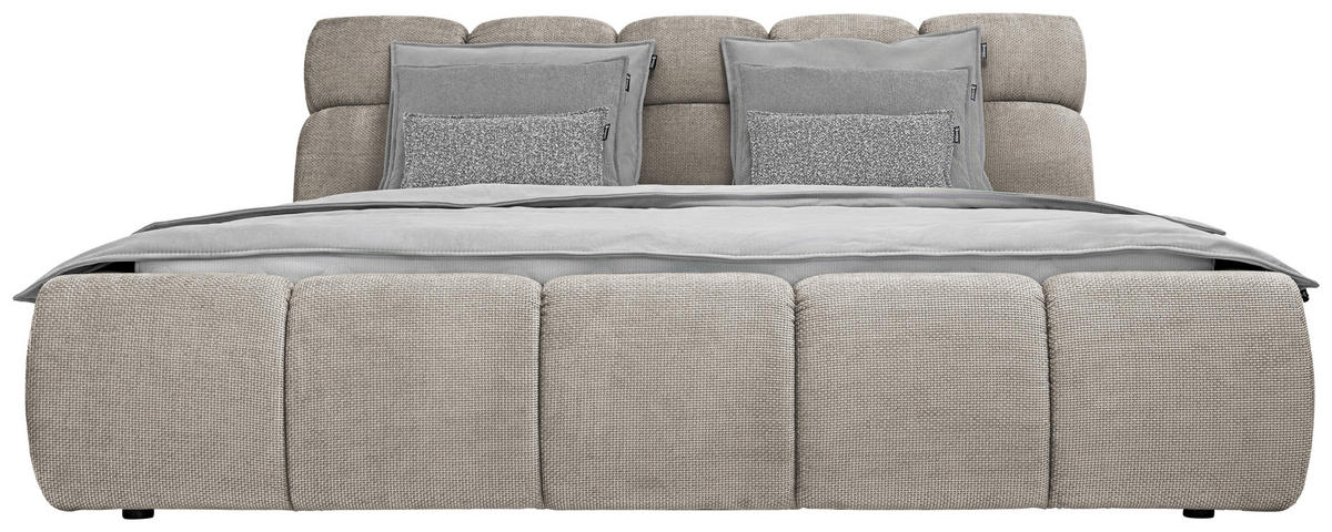 POLSTERBETT 160/200 cm  in Hellbraun  - Hellbraun/Schwarz, Design, Kunststoff/Textil (160/200cm) - Esposa