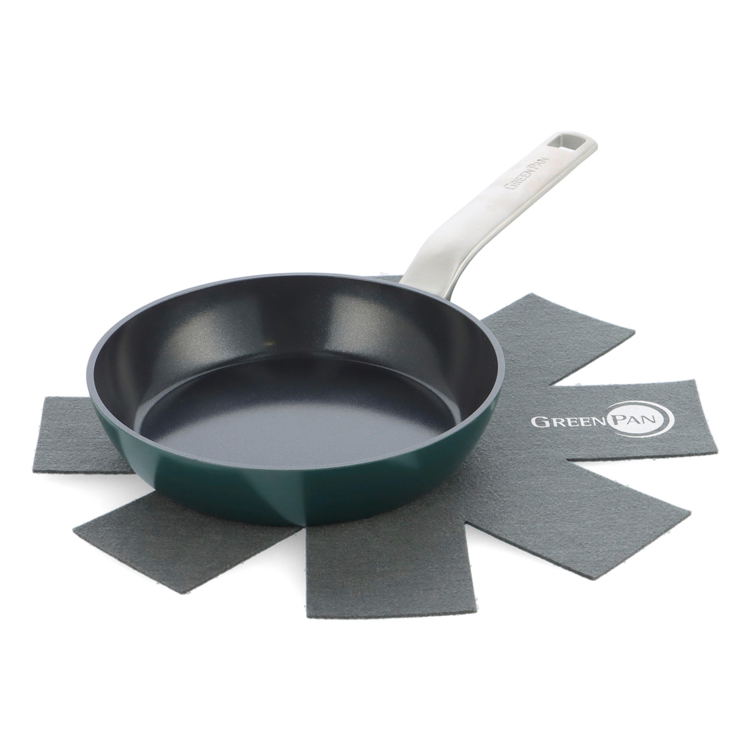BRATPFANNE Evolution Keramikbeschichtung 20 cm  - Waldgrün/Edelstahlfarben, Basics, Textil/Metall (20cm) - GreenPan