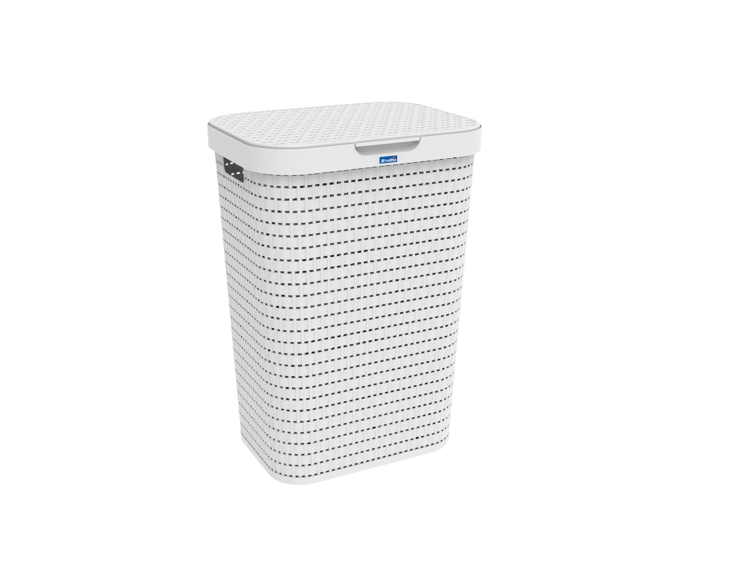 WÄSCHETONNE - Weiß, Basics, Kunststoff (42/32/57,2cm) - Rotho