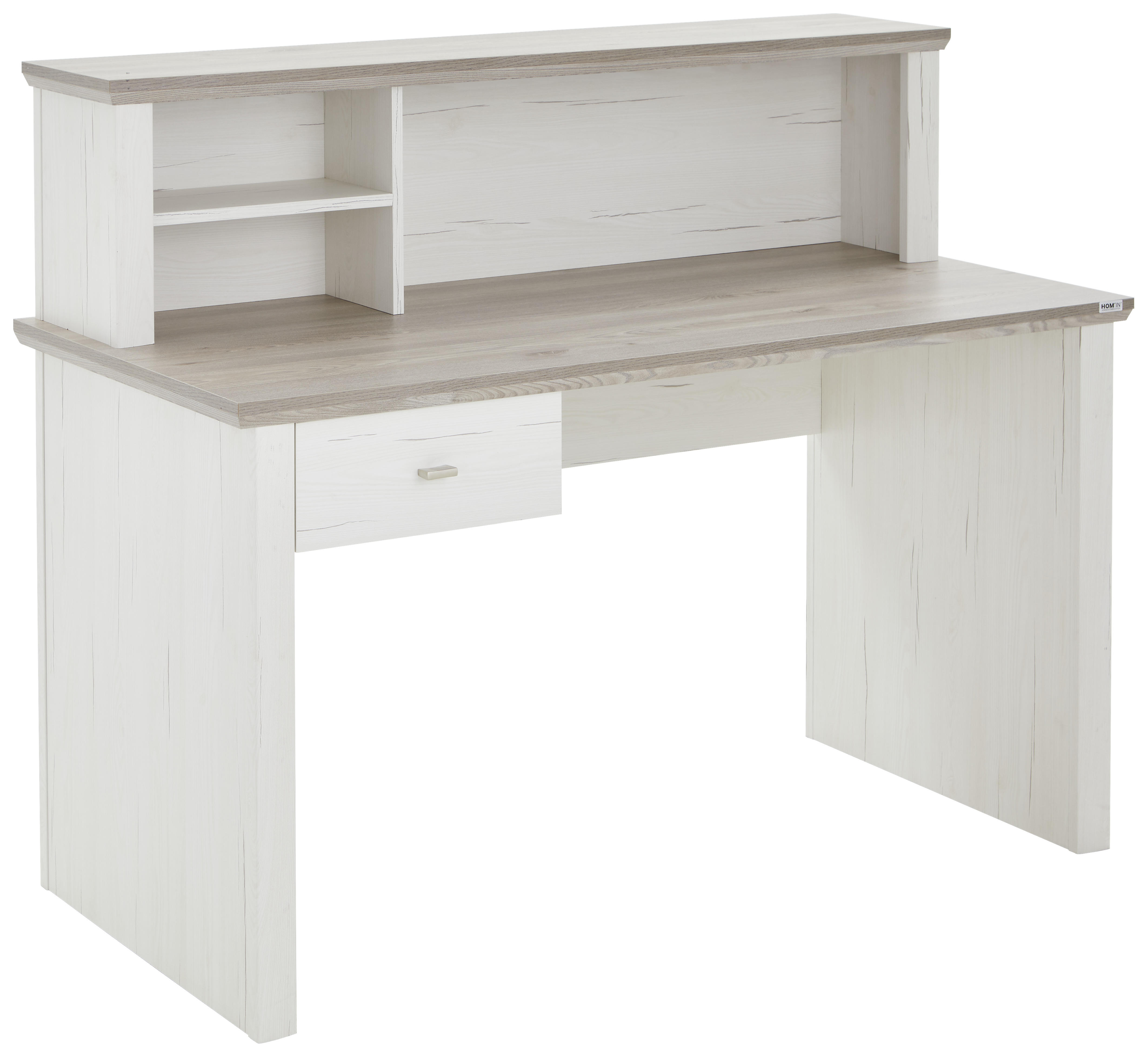 SEKRETÁR, sivá, biela - sivá/biela, Design, kov/kompozitné drevo (138/110/65cm) - Hom`in