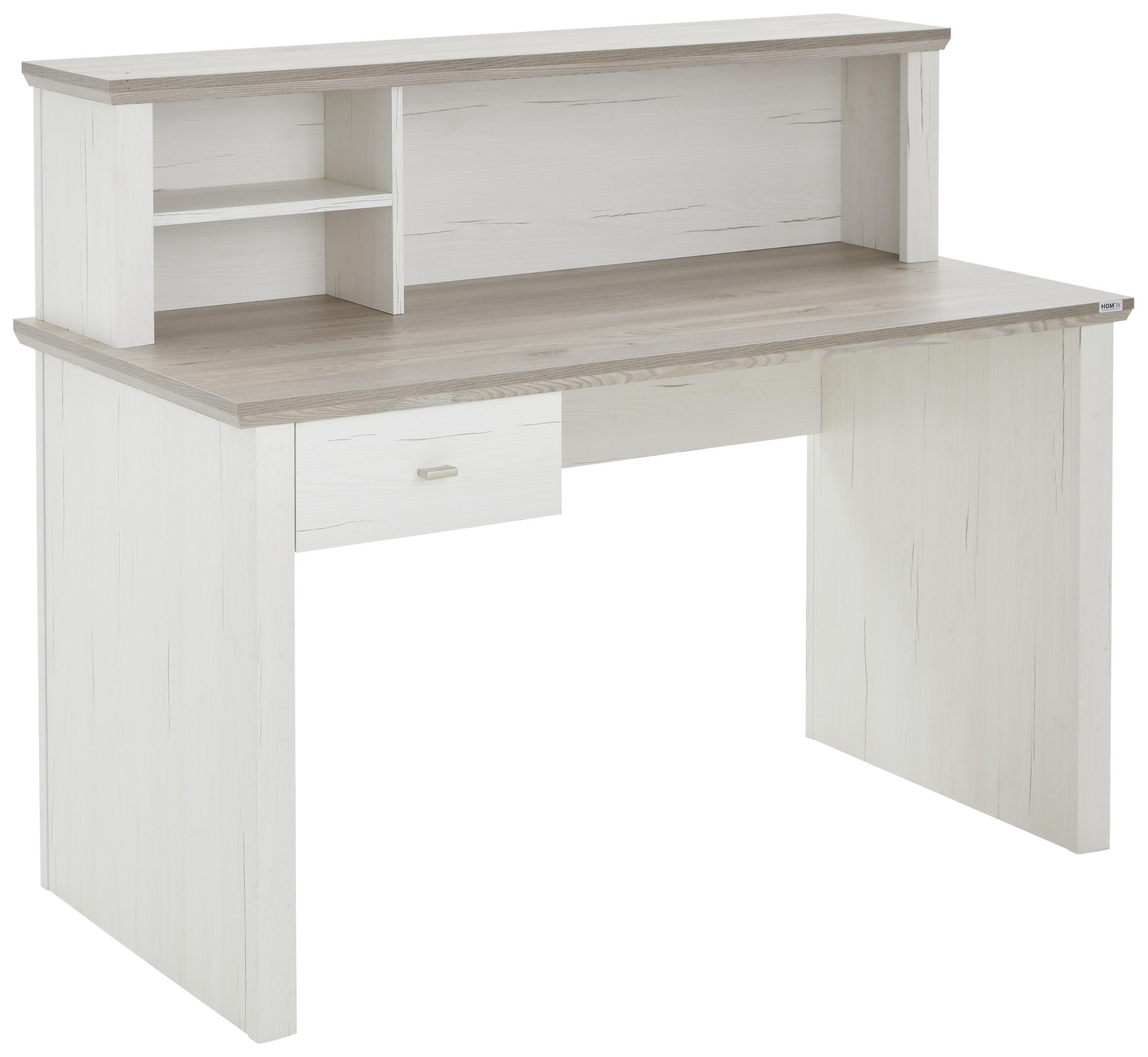 ÍRÓSZEKRÉNY Faalapú anyag 138/110/65 cm - Nikkel/Szürke, Design, Faalapú anyag/Fém (138/110/65cm) - Hom`in