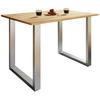 ESSTISCH rechteckig Silberfarben, Honigeiche  - Honigeiche/Silberfarben, Design, Holzwerkstoff/Metall (110/50/76cm) - MID.YOU