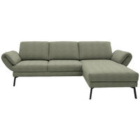 ECKSOFA  in Flachgewebe Salbeigrün  255-365/175-224 cm  - Salbeigrün/Schwarz, Design, Textil/Metall (255-365/175-224cm) - Dieter Knoll