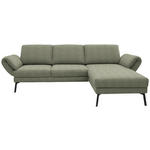 ECKSOFA  in Flachgewebe Salbeigrün  255-365/175-224 cm  - Salbeigrün/Schwarz, Design, Textil/Metall (255-365/175-224cm) - Dieter Knoll