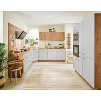 EINBAUKÜCHE   - Eichefarben/Grau, KONVENTIONELL, Holzwerkstoff - Venda