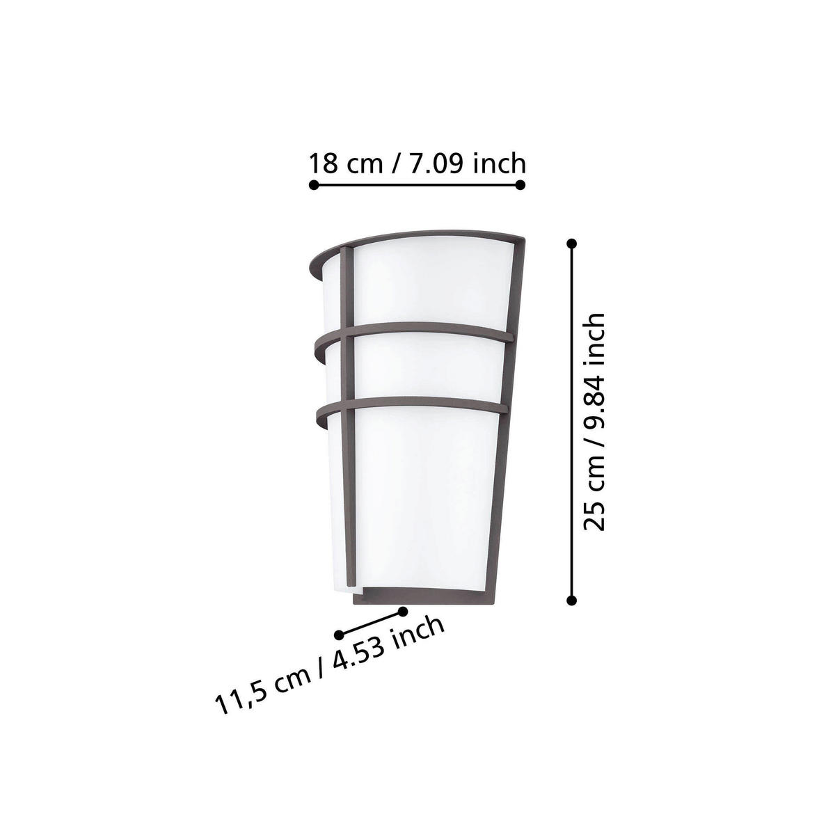 AUßENWANDLEUCHTE   - Anthrazit/Weiß, Design, Kunststoff/Metall (25/18/11,5cm) - Eglo