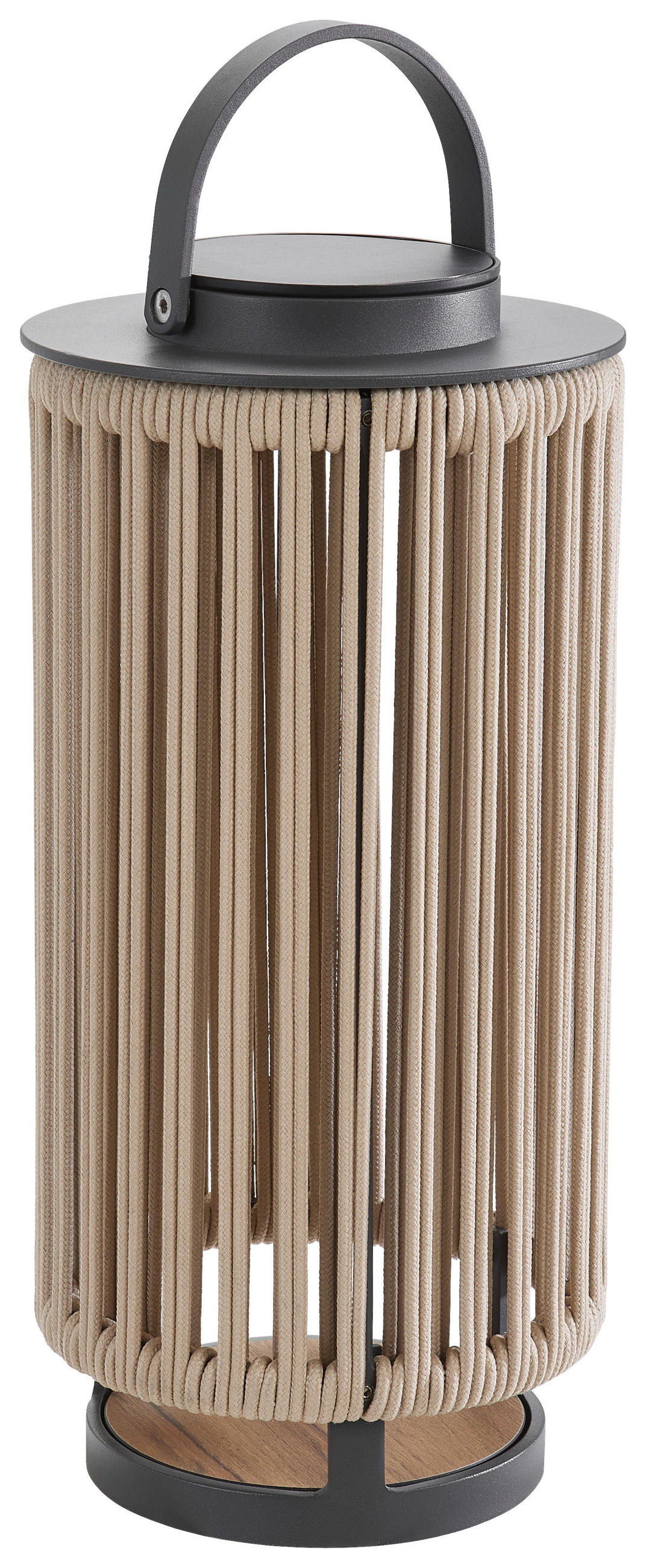 SOLÁRNÍ SVÍTIDLO, 21,5/45/21,5 cm - tmavě šedá/přírodní barvy, Design, kov/textil (21,5/45/21,5cm) - Ambia Garden