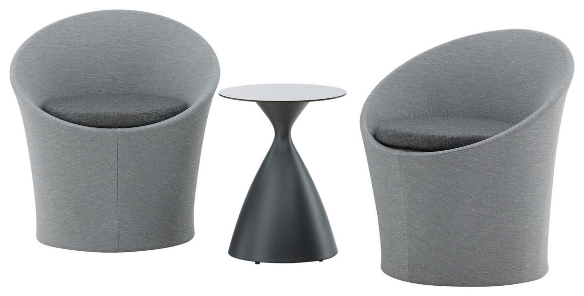 GARTENSET Aluminium  - Grau, KONVENTIONELL, Textil/Metall - Gardenson