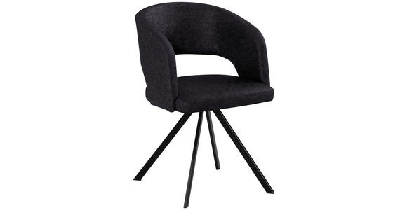 ARMLEHNSTUHL  Typenauswahl, inklusive Armlehnen Samt  - Anthrazit/Schwarz, KONVENTIONELL, Textil/Metall (56/84/59cm) - Moderano