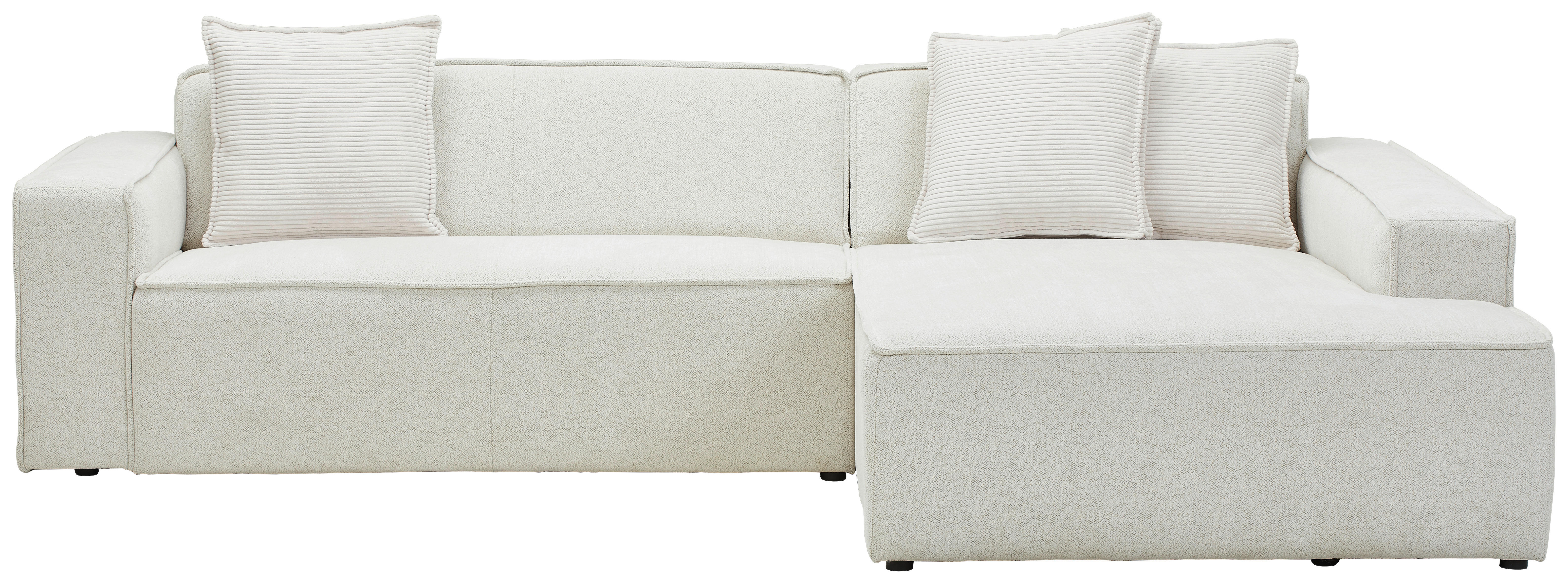 ECKSOFA Creme Chenille  - Creme/Schwarz, KONVENTIONELL, Kunststoff/Textil (280/188cm) - Carryhome