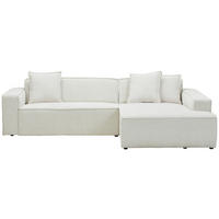 ECKSOFA in Chenille Creme  - Creme/Schwarz, Konventionell, Kunststoff/Textil (280/188cm) - Carryhome