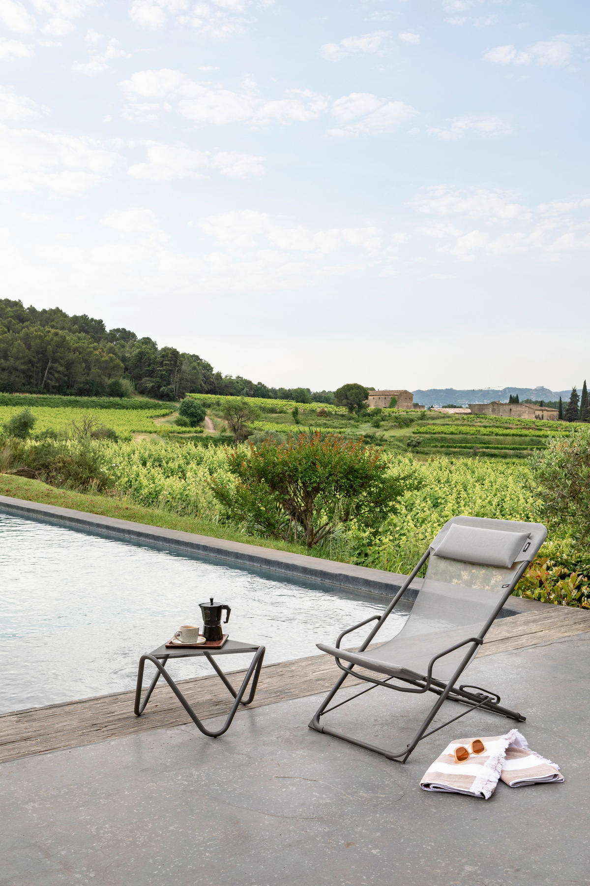 STRANDSTUHL Stahl Grau  - Grau, Basics, Kunststoff/Metall (60/91/83cm) - Lafuma Mobilier