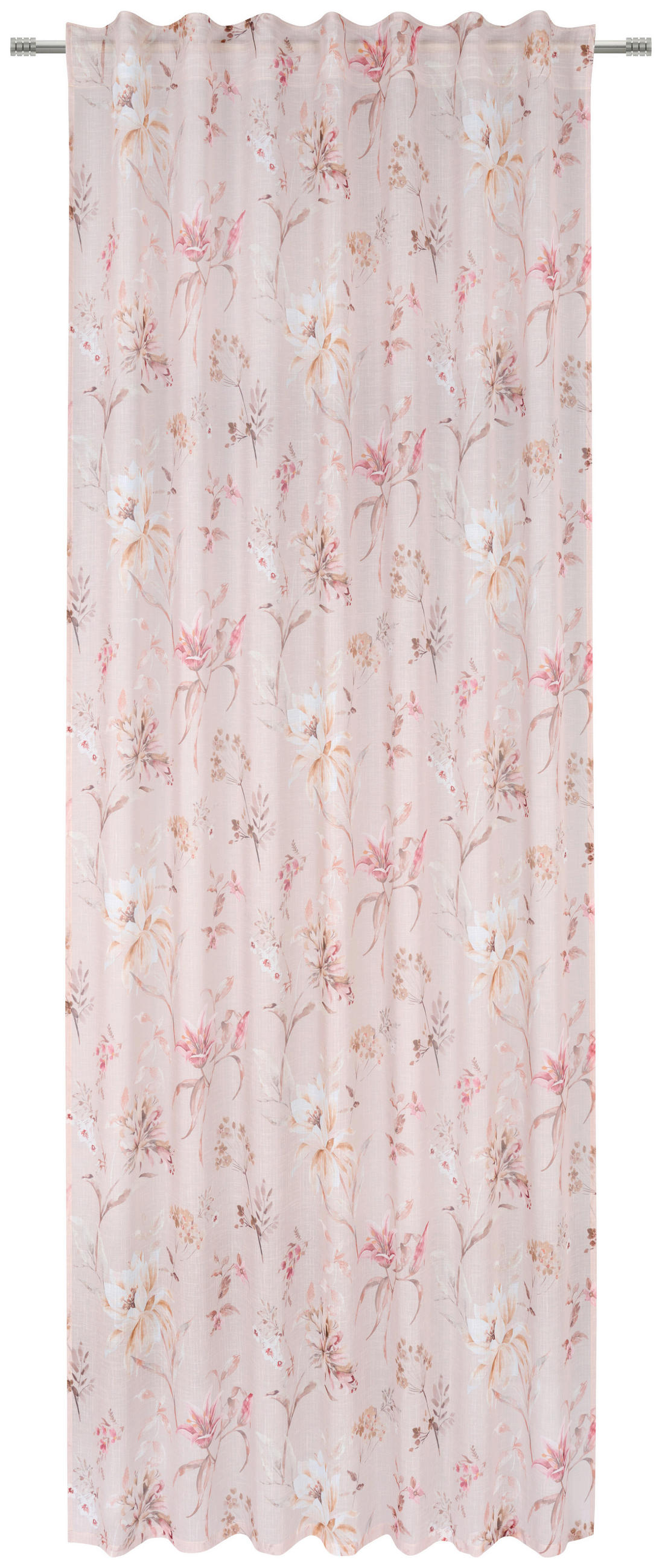 HOTOVÝ ZÁVĚS, poloprůhledné, 140/245 cm - béžová/červená, Basics, textil (140/245cm) - Esposa