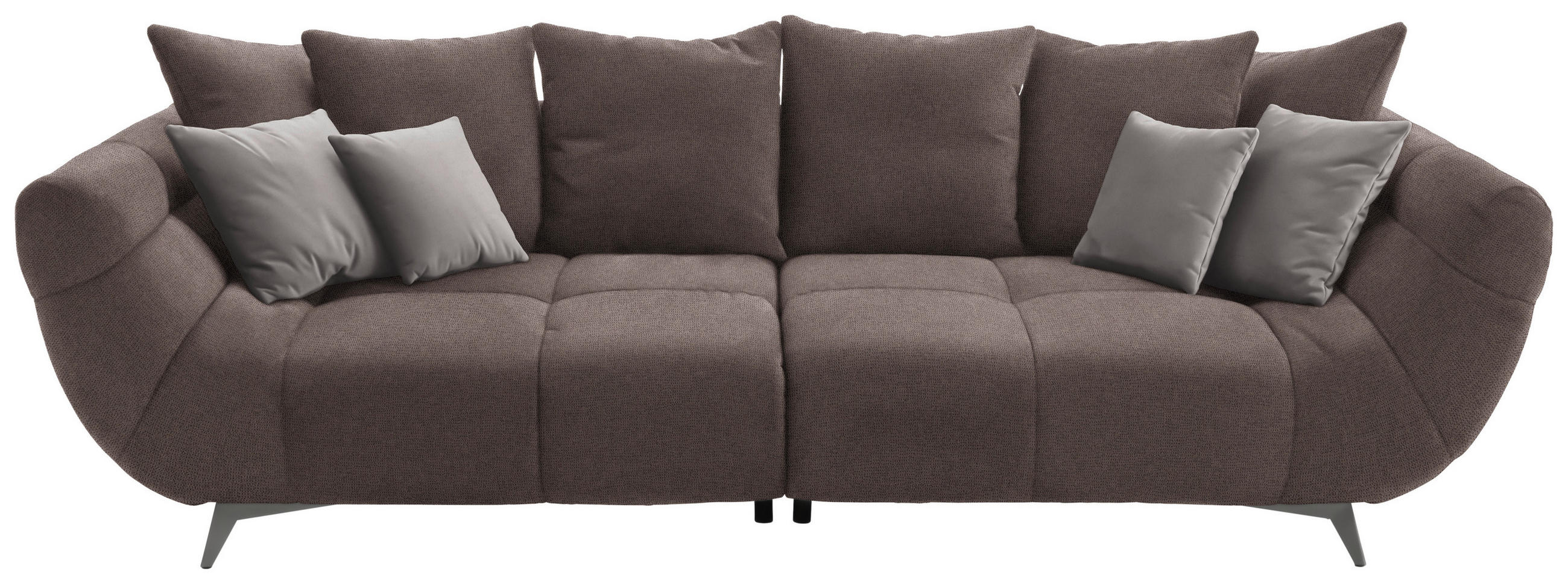 BIGSOFA Webstoff Braun  - Edelstahlfarben/Braun, LIFESTYLE, Textil/Metall (300/79/133cm) - Hom`in