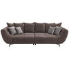 BIGSOFA in Webstoff Braun  - Edelstahlfarben/Braun, LIFESTYLE, Textil/Metall (300/79/133cm) - Hom`in
