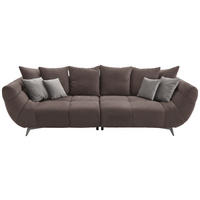 BIGSOFA in Webstoff Braun  - Edelstahlfarben/Braun, LIFESTYLE, Textil/Metall (300/79/133cm) - Hom`in