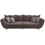 BIGSOFA in Webstoff Braun  - Edelstahlfarben/Braun, LIFESTYLE, Textil/Metall (300/79/133cm) - Hom`in
