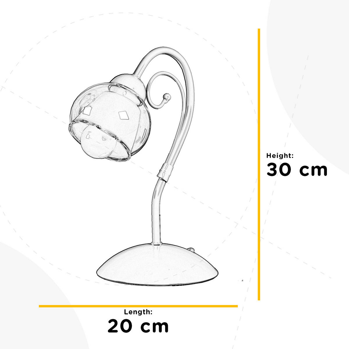 TISCHLEUCHTE 4822 CAMILLA 20/20/30 cm   - Perlmutt/Cappuccino, KONVENTIONELL, Glas/Kunststoff (20/20/30cm)