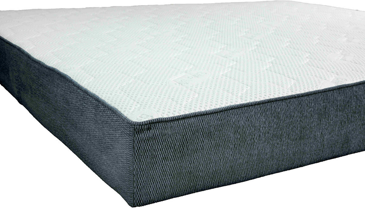 TASCHENFEDERKERNMATRATZE 140/200 cm, Höhe ca.: 25 cm, H2 + H3 = mittel + fest, 7-Zonen - Blau/Weiß, Design, Textil (140/200cm) - Chameo