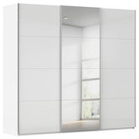 SCHWEBETÜRENSCHRANK 242/223/68 cm 3-türig Weiß  - Alufarben/Weiß, Basics, Glas/Holzwerkstoff (242/223/68cm) - Novel