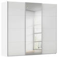 SCHWEBETÜRENSCHRANK 242/223/68 cm 3-türig Weiß  - Alufarben/Weiß, Basics, Glas/Holzwerkstoff (242/223/68cm) - Novel