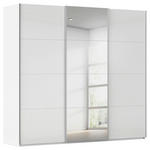 SCHWEBETÜRENSCHRANK 242/223/68 cm 3-türig Weiß, Weiß Hochglanz  - Weiß Hochglanz/Alufarben, Basics, Glas/Holzwerkstoff (242/223/68cm) - Novel