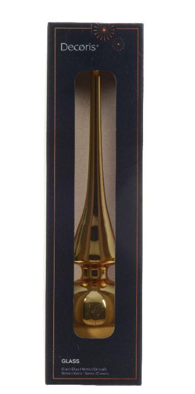 ŠPIC NA VIANOČNÝ STROMČEK - zlatá, Konventionell, sklo (26cm)