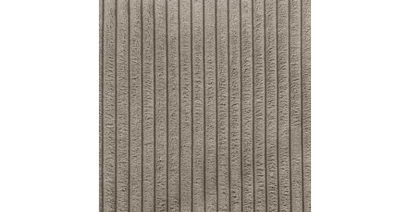 ECKSOFA Taupe Cord Rückenkissen, Armlehnenkissen, Bettkasten, Schlaffunktion, Rücken echt, Liegefläche im Originalstoff  - Taupe/Schwarz, KONVENTIONELL, Kunststoff/Textil (304/212cm) - Carryhome