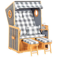 STRANDKORB  - Weiss/Grau, Design, Holz/Kunststoff - Novel