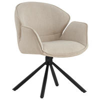 ARMLEHNSTUHL  in Eisen Flachgewebe  - Creme/Schwarz, MODERN, Textil/Metall (45/90/65cm) - Livetastic