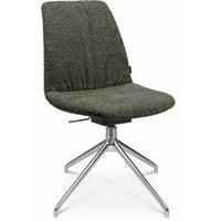 STUHL  in Aluminium Bouclé  - Dunkelgrün/Alufarben, Design, Textil/Metall (46/81,5-84,5/55cm) - Johann Jakob