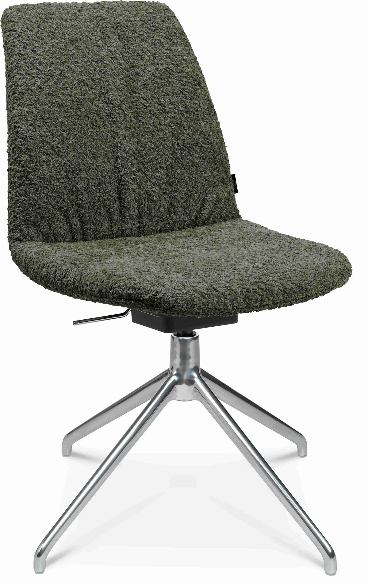 STUHL  in Aluminium Bouclé  - Dunkelgrün/Alufarben, Design, Textil/Metall (46/81,5-84,5/55cm) - Johann Jakob