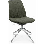 STUHL  in Aluminium Bouclé Metall, Textil  - Dunkelgrün/Alufarben, Design, Textil/Metall (46/81,5-84,5/55cm) - Johann Jakob