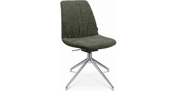 STUHL in Aluminium Bouclé Metall, Textil - Dunkelgrün/Alufarben, Design, Textil/Metall (46/81,5-84,5/55cm) - Johann Jakob