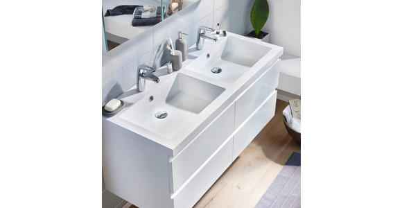 BADEZIMMER in 120 cm - Weiß, Design, Glas/Holzwerkstoff (120cm) - Novel