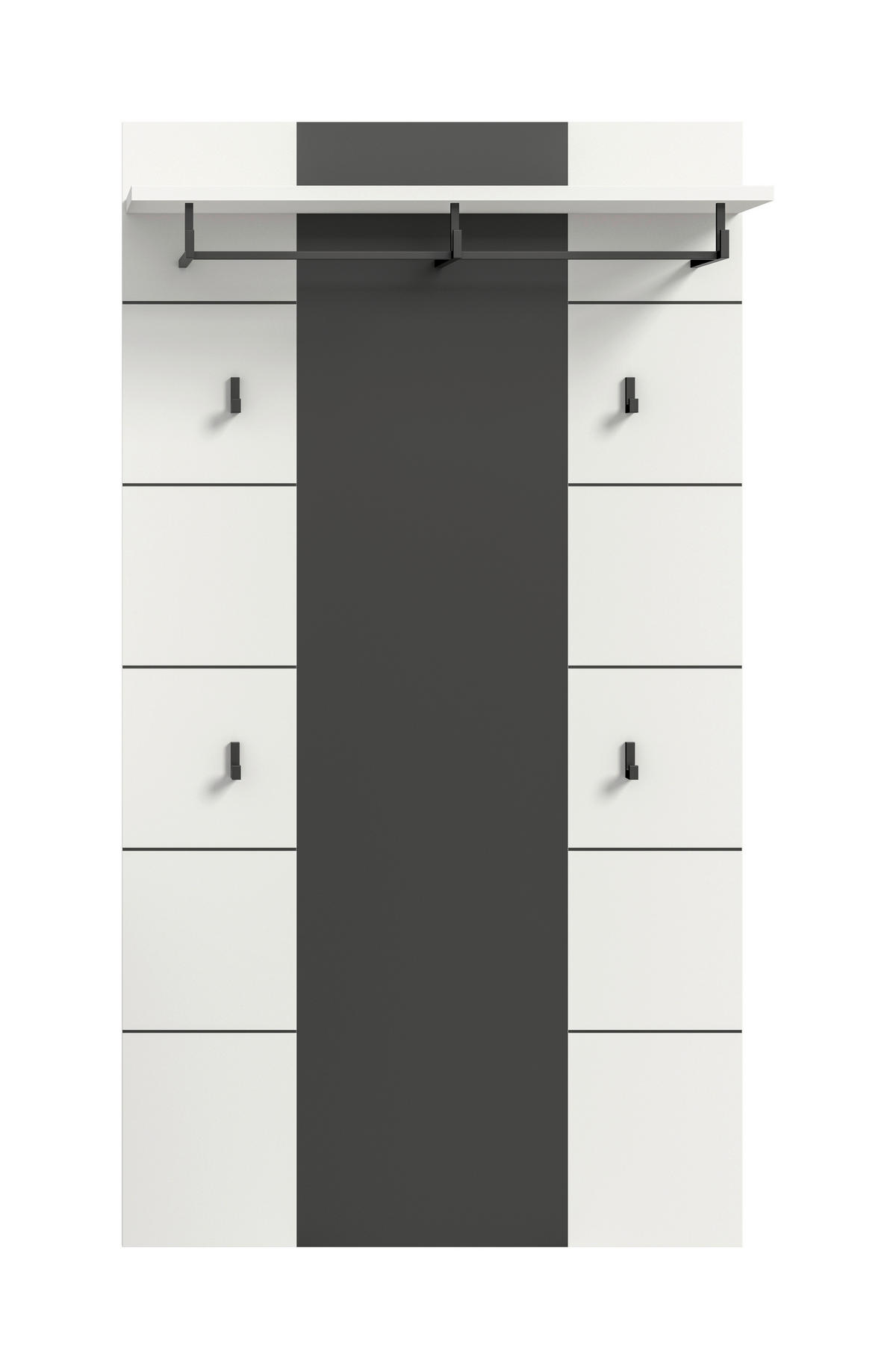 GARDEROBENPANEEL  in 80/145/29 cm  - Weiß/Grau, Design, Holzwerkstoff (80/145/29cm) - Livetastic