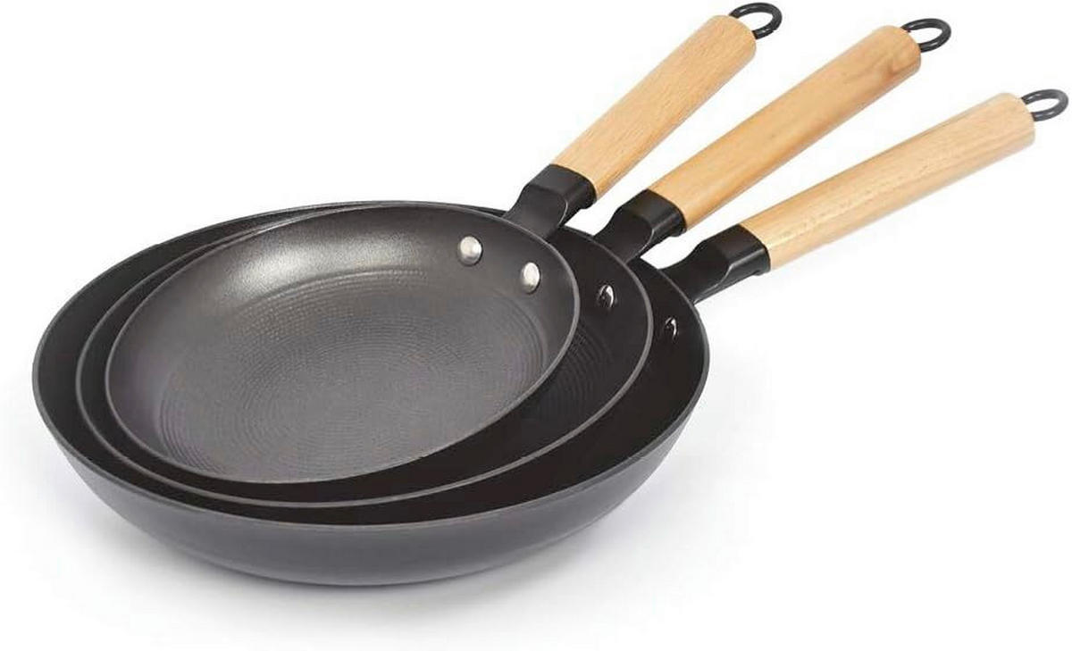 PFANNENSET Qulinart by Brandt Gusseisen 3-teilig  - Schwarz, Basics, Metall