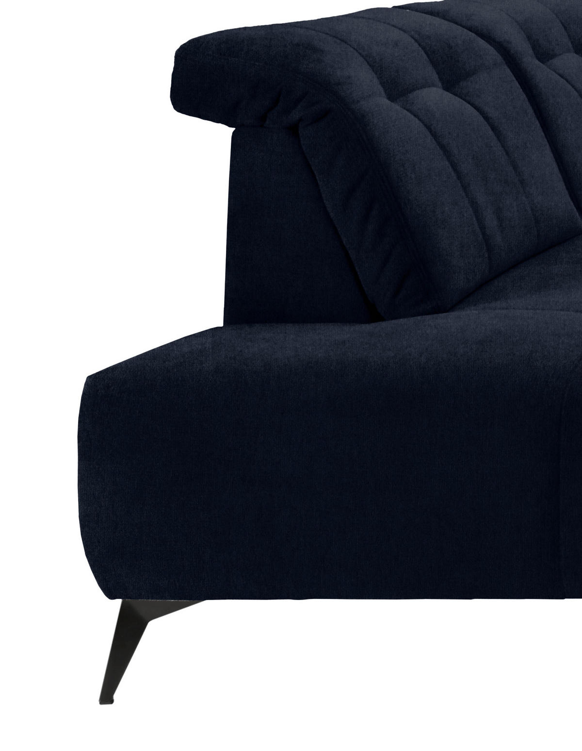 WOHNLANDSCHAFT Dunkelblau Mikrofaser  - Schwarz/Dunkelblau, MODERN, Textil/Metall (200/337/180cm) - Livetastic