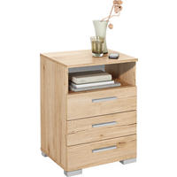 NOČNÝ STOLÍK, farba duba, 45/62/35 cm - farba duba/hliníková, Design, kompozitné drevo/plast (45/62/35cm) - Carryhome